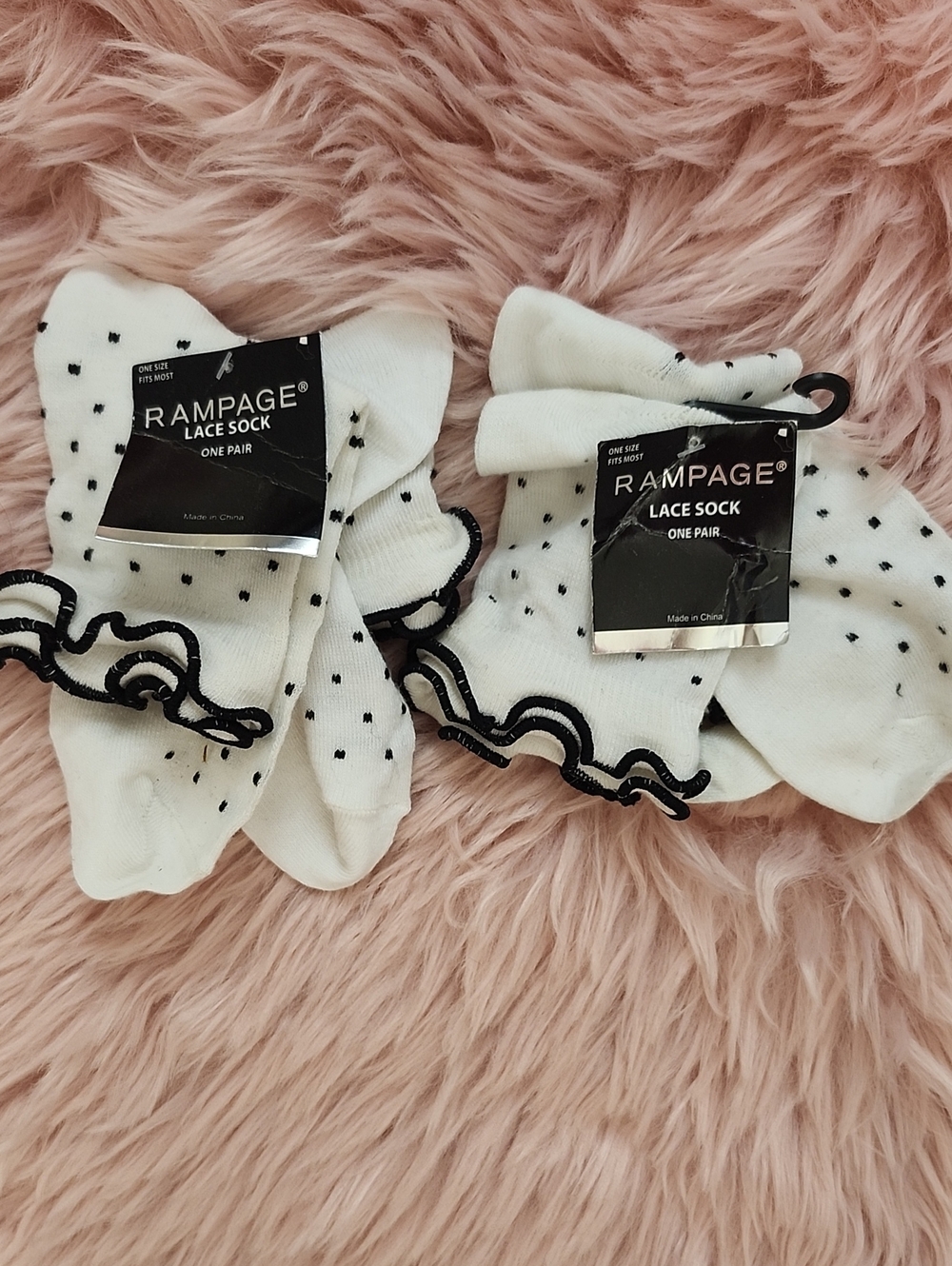 Y2K FIND!! Brand New 2CT BUNDLE RAMPAGE FASHION LACE SOCK-O/S